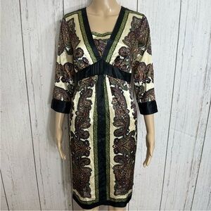 Mimi Maternity Elegant Paisley Print Dress